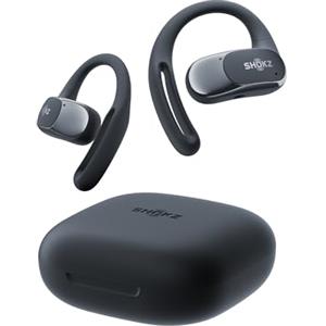 SHOKZ Cuffie Open-Ear OpenFit Air, auricolari Bluetooth wireless con microfono, con gancio auricolare Air, ricarica rapida, 28 ore di riproduzione, resistenza all'acqua IP54 per l'allenamento, Nero