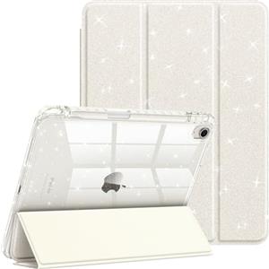 FINTIE Custodia per iPad Air 11 Pollici M4/M3/M2 (2026/2025/2024), iPad Air 5a/4a Gen 10,9" (2022/2020) con Portapenne - Antiurto Glittering Trasparente Cover con Auto Sveglia/Sonno, Galassia