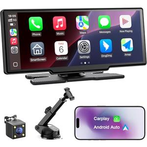 Avylet Carplay Auto Android Wireless,8.1'' Schermo Con Telecamera Posteriore, Autoradio Portatile Touchscreen Con Navigazione OTA, GPS, Mirror Link, Controllo Vocale, Bluetooth, AUX, FM, WIFI