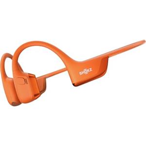 SHOKZ Cuffie Sportive OpenRun Pro 2 a Conduzione Ossea, Wireless Bluetooth 5.3, Microfoni con Cancellazione Rumore, Impermeabili IP55, 12 Ore Riproduzione, Ricarica Rapida USB-C, Arancione