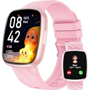 Alutoria Smartwatch Bambini-Orologio smartwatch bambina IP68 con 110+ Modalità Sportivo Contapassi Frequenza Cardiaca Monitor Sonno-Orologio sportivo bambini Smart watch ragazze e ragazzo Ado 4-15 Anni Rosa