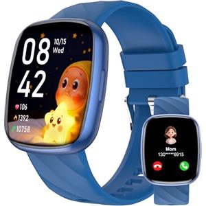 Alutoria Smartwatch Bambini-Orologio smartwatch bambino IP68 con 110+ Modalità Sportivo Contapassi Frequenza Cardiaca Monitor Sonno-Orologio sportivo bambini Smart watch ragazzi e ragazze Ado 4-15 Anni Blu