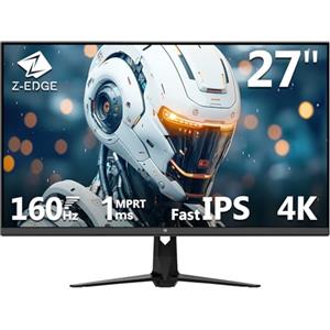Z Z-Edge Z-Edge Monitor 27 Pollici 4K 160Hz 1ms UHD Gaming Display, Pannello IPS 3840x2160, LED, Luminosità 450cd/m², 1.070 Milioni di Colori, HDR10, FreeSync, HDMI e DisplayPort, Compatibile VESA - Nero