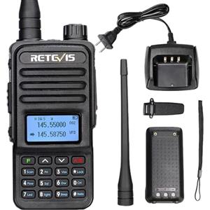 Retevis RT85 Radioamatori Doppia Banda, Radio Amatoriale a Lungo Raggio, 1750Hz,200 Canali 1400mAh, 2 m / 70 cm, VOX, DTMF Ricetrasmittenti Professionali per Avventura all'Aperta, Caccia (Nero, 1Pz)