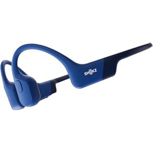 SHOKZ Auricolari OpenRun a conduzione ossea, auricolari sportivi Bluetooth open-ear con microfono, cuffie wireless impermeabili IP67, autonomia 8 ore, USB-C, Fascia auricolare sport, Blu