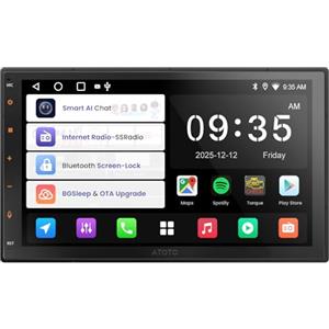 ATOTOZONE 7" Autoradio Android 2 Din CarPlay Android Auto Wireless, Connessione Bluetooth IoT, Wi-Fi, Localizzazione GPS, Assistente AI Geolocalizzato, BGSleep, EQ/RDS/DSP, Aggiornamento OTA