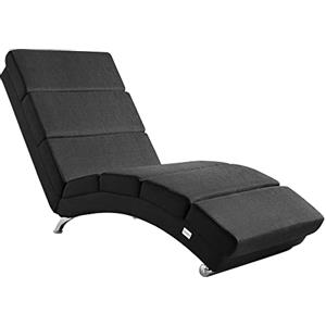 Casaria® Poltrona Chaise Longue 186x89x55 cm Lettino Sdraio Ergonomico in Tessuto Imbottito Portata 180 kg Soggiorno Ufficio Interno Reclinabile Lettura