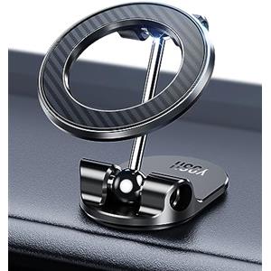 YOSH Porta Cellulare Auto Magnetico per MagSafe, [20 X N55 Calamita] Pieghevole Magnetico Supporto Telefono Auto per iPhone 16 15 14 13 12 & Custodia MagSafe, per Tesla BMW Mercedes
