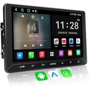 ATOTOZONE A5L Autoradio 2 Din Android, 10.1" Stereo auto bluetooth con schermo, 2G+32G, CarPlay Android Auto Wireless, Tethering via WiFi/BT/USB, MirrorLink, 24B-EQ DSP, FM/RDS/GPS/SWC,Chat AI