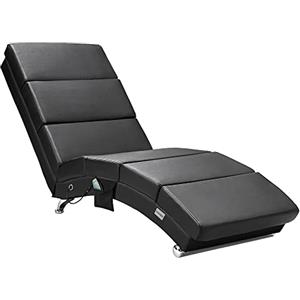 Casaria® Poltrona Chaise Longue Funzione Massaggiante e Termica 186x89x55cm Lettino Relax Sdraio Ergonomico in Tessuto Imbottito Portata 180 kg Soggiorno Ufficio Interno Reclinabile Lettura