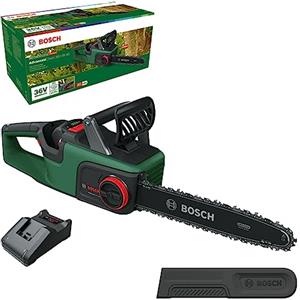 Bosch Sega a catena a batteria AdvancedChain 36V-35-40 (per tagliare in legno duro; 36 Volt System; velocità della catena: 14 m/s; 1 batteria da 2.0 Ah e caricabatteria)