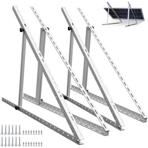 ECO-WORTHY 4 supporti per pannello solare, 114 cm, 45", in alluminio, per centrali elettriche da balcone, angolo regolabile, 0-90°, 100 W-800 W, set di fissaggio per tetto piatto, da parete, camper,