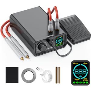 AWithZ Saldatrice a Punti, AWithZ 9000W Saldatrice a Punti per Batteria UK1,funzionamento con manopola rotante,99 marce, azionamento a pedale, saldatrice a punti da 0,1-0,3mm per fai da te