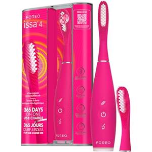 FOREO issa 4 Spazzolino elettrico sonico 4-in-1 ricaricabile con testina extra per 12 mesi, setole morbide, testine sostituibili, pulizia denti, sbiancante denti, pulizia ultra-igienica