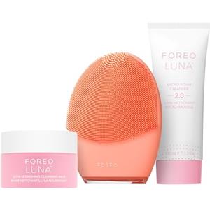 FOREO Set FOREO LUNA 4 Spazzola detergente viso per pelle equilibrata + Mousse detergente viso LUNA Micro-Foam Cleanser 2.0 100 ml + Burro struccante viso e occhi LUNA 75 ml - Massaggio facciale rassodante