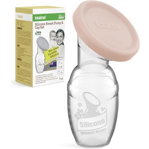 haakaa Tiralatte manuale - Collettore latte in silicone brevettato, aspirazione naturale continua, funzionamento a mani libere e silenzioso, a prova di fuoriuscite con tappo in silicone, 100 ml