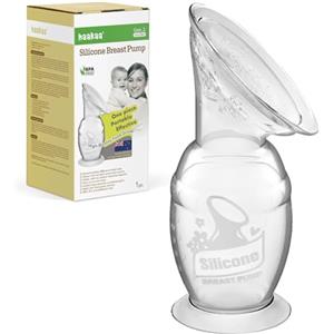 haakaa 150 ML Tiralatte Manuale con Base Ventosa, Trasparente Tiralatte in Silicone, Aspirazione Manuale per Risparmiare Latte, Sano e Innocuo