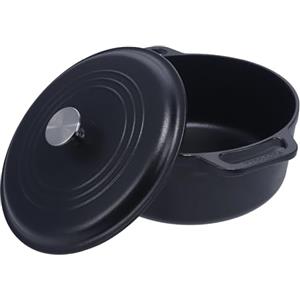 Victoria Forno Olandese Ghisa Stagionata 29cm/ 6,6L, Cast Iron Pentola Senza Sostanze Tossiche, Senza PTFE e PFOA, Adatta per Barbecue, Forno, Induzione, Gas
