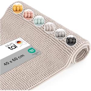 Blumtal Tappeto Bagno Antiscivolo, Tappetino Bagno in Ciniglia lavabile, Tappeto Assorbente, Certificato Oeko-TEX - 40x60cm, beige