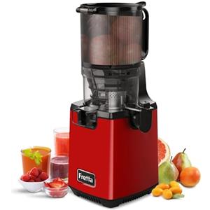 Fretta Estrattore frutta e verdura, Estrattore di Succo Lento, 135mm,1.8L, Facile da Pulire, BPA Free, Motore Silenzioso, Funzione Inversione, Rosso (Rosso)
