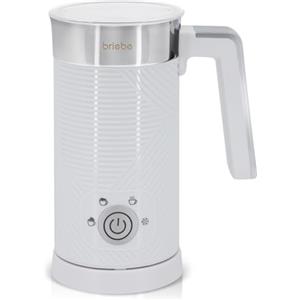 briebe Elegance Montalatte Elettrico Scaldalatte, Cappuccinatore, Schiuma Calda/Fredda 130 ml per Caffè Latte, Cappuccino, Macchiato, Latte Caldo 300 ml, Milk Frother senza BPA, 500 W, Design Bianco