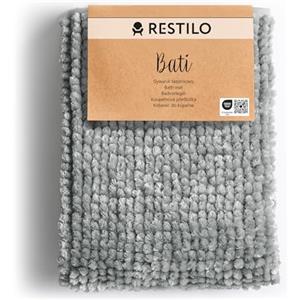 RESTILO Tappeto Bagno Antiscivolo 50 x 70 cm Tappetino da bagno super assorbente Grigio Bati