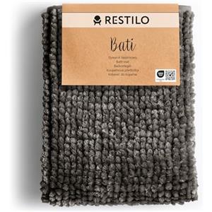 RESTILO Tappeto Bagno Antiscivolo 50 x 70 cm Tappetino da bagno super assorbente Acciaio Bati