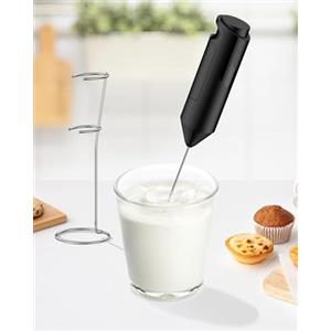 Pawfly Spumalatte Manuale a Batteria con Supporto e Frusta in Acciaio Inossidabile - Frullatore Elettrico Potente per Latte, Matcha e Caffè (Batterie Non Incluse)