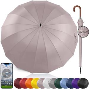 Royal Walk Ombrello Pioggia Antivento Grande 54 Pollici Ombrello Portatile Automatico Aperto Per 2 Persone Uomo Di Legno Leggero Resistente 16 Costole Golf Da Viaggio Impermeabile Robusto 120 cm