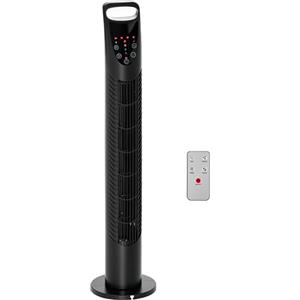 HOMCOM Ventilatore a Colonna con Telecomando fino a 5m, Oscillante 70° con 3 Modalità e 3 Velocità, Timer 7.5h, 40W Nero, Ф18x78.5cm
