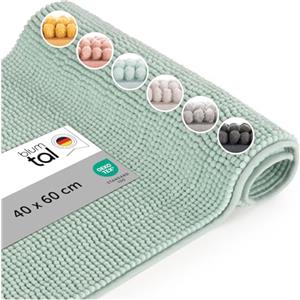 Blumtal Tappeto Bagno Antiscivolo, Tappetino Bagno in Ciniglia lavabile, Tappeto Assorbente, Certificato Oeko-TEX - 40x60cm, Verde menta