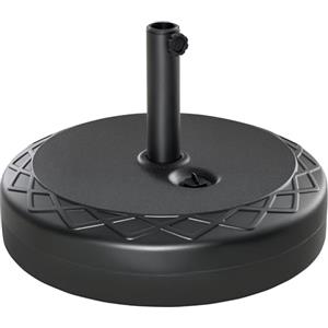 Outsunny Base per Ombrellone da Giardino Rotonda Φ55cm, Basamento da 30kg da Riempire con Acqua per Pali da 38mm, 48mm, Nero