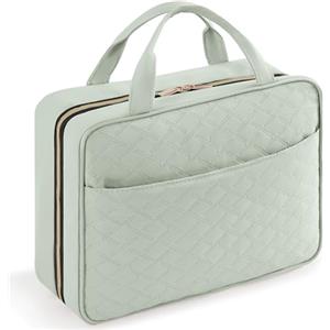 Lifewit Beauty Case da Viaggio Donna, Grande Trousse Trucchi da Appendere, Beautycase da Viaggio con 4 Trasparente Scomparti, Regalo Donna e Uomo, Grande, Vert Menthe