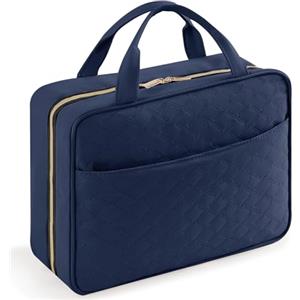 Lifewit Beauty Case da Viaggio Donna, Grande Trousse Trucchi da Appendere, Beautycase da Viaggio con 4 Trasparente Scomparti, Regalo Donna e Uomo, Grande, Blu Scuro