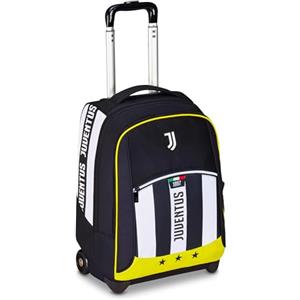 Seven Juventus Big Trolley Scuola Fisso, Bianco e Nero, 2 in 1, Doppio Uso, Trolley e Zaino, Scuola Elementare, Bambino, Calcio