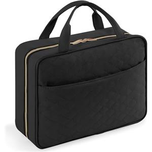 Lifewit Beauty Case da Viaggio Donna, Grande Trousse Trucchi da Appendere, Beautycase da Viaggio con 4 Trasparente Scomparti, Regalo Donna e Uomo, Grande, Nero
