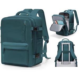 BJLFS Borse da Cabina per Ryanair 40×30×20 Zaino da Viaggio con Sottovuoto Bagaglio a Mano 40x20x25 Easyjet 45×36×20,Zaino Wizzair 40x30x20,Zaino Casual per laptop da 14 pollici,Beige Marrone