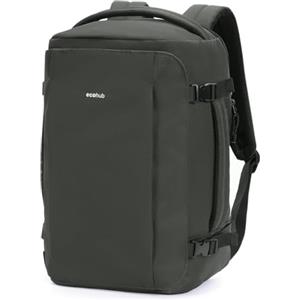 ECOHUB Zaino Ryanair 40x20x25, Zaino da Viaggio da 20L con 10 Tasche, Valigia Bagaglio a Mano Porta PC 14 pollici, Zaini Donna Uomo in PET Riciclato per Trekking e Lavoro（Verde Militare）