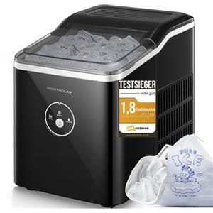 NORTHCLAN Macchina Ghiaccio 14KG in 24h, Pronto in 6-8 Minuti, Macchina del Ghiaccio Casa 2L, Macchina per il Ghiaccio Professionale Silenzioso Compatto Senza Impianto Idraulico, NORTHCLAN
