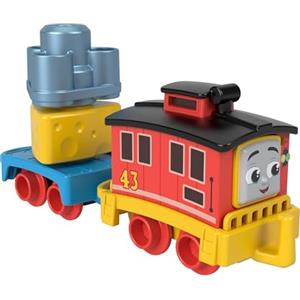 Thomas & Friends - Il mio Primo Bruno la Carrozza Frenante, locomotiva a spinta con carico impilabile, 1 vagone merci e 2 pezzi di carico inclusi, giocattolo per bambini, 1+ anni, HXP56