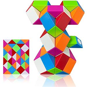 EACHHAHA Serpente Magico 48 segmenti Puzzle-regalini feste bambini-Gadget Compleanno Magic Snake Cubo Puzzle Fidget Snake -Bomboniere per feste di compleanno per ragazzo(Arcobaleno*1)