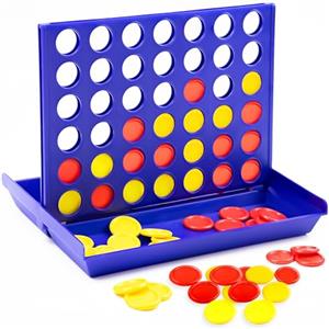 VingaHouse 4 in Linea Gioco-Quattro, Giocattoli di Giochi da Tavolo Giochi di Società per Bambini Giocattoli da Viaggio Giochi Educativi Ideale Regalo per Bambini 4 5 6 7 8 Anni in su [Blu]