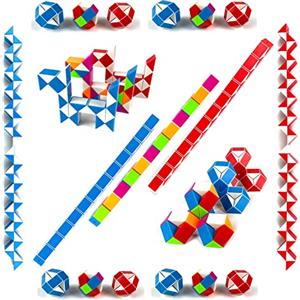 EACHHAHA gadget compleanno bambini-25 pezzi Mini serpente magico 24 Blocchi-regalini fine festa compleanno-giocattolo rompicapo-Regalo per bambini piccoli, Magic Snakes per ragazzi e ragazze
