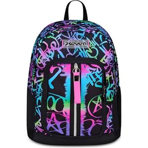 Seven Zaino Doppio Scomparto New Fit, Viola, Tasca Porta Borraccia, Maxi Capienza, Schienale Preformato, Zaino Scuola, Bambina e Ragazza