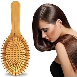 Vinmooog Spazzola per capelli in bambù naturale Massaggio Spazzola per capelli antistatica Ecologica per tutti i tipi di capelli per uomo donna