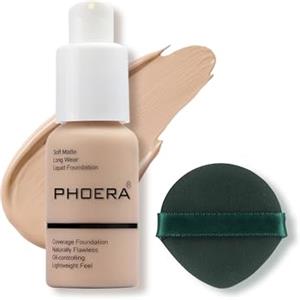 Junhe Fondotinta, fondotinta completa, correttore fondotinta, senza limpido, crema liscia, di lunga durata, 30 ml, 24 HR Matte Oil Control Concealer (#102 Nude)