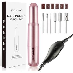 JODSONE Fresa per Unghie, 14000 RPM Velocità Regolabil Lima Unghie Elettrica, Manicure e Set Pedicure, per Gel Ricostruzione Unghie, Semipermanente Unghie, Acrygel ,Togli Calli