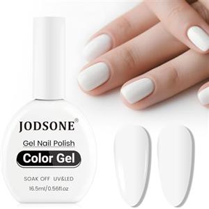 JODSONE Smalto Gel Senza Risciacquo 16,5 ml Bianco Gel Smalto Stesso Colore Flacone Semplice Luminoso per Nail Art Ragazze Regalo