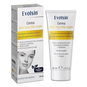 EVOLSIN® Crema anti pigmentazione | Supporta il trattamento di macchie di età e macchie di pigmentazione | Cura per una carnagione brillante e uniforme | Cura viso, collo e décolleté