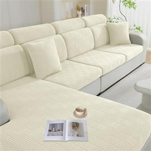 Ystyle Copriseduta Divano Elasticizzato, Copricuscini Divano Universale Lavabile, Soft Copridivano Cuscini Separati Antiscivolo (1 Posto*3, Beige)